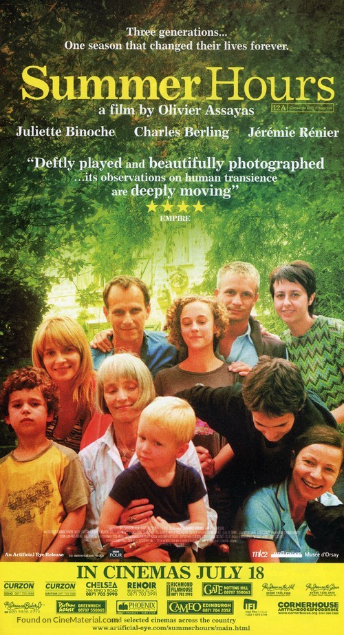 L&#039;heure d&#039;&eacute;t&eacute; - British Movie Poster