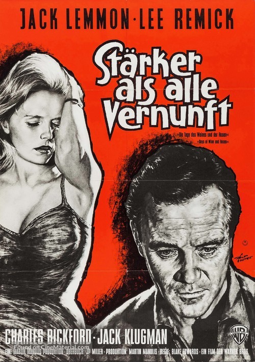 Days of Wine and Roses - German Movie Poster