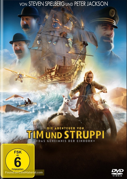 The Adventures of Tintin: The Secret of the Unicorn - German DVD movie cover