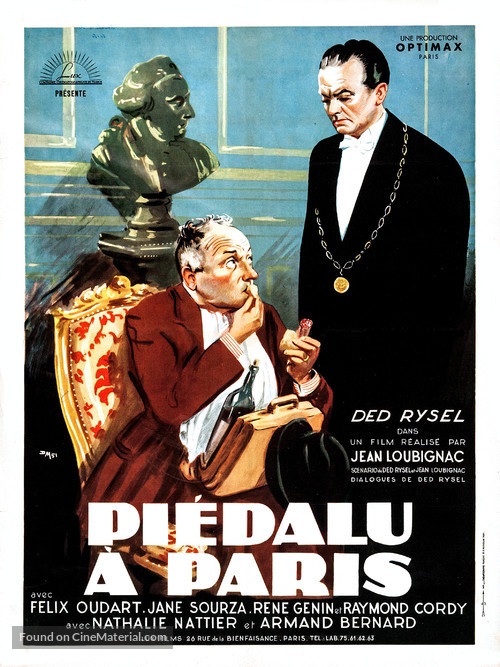 Pi&eacute;dalu &agrave; Paris - French Movie Poster