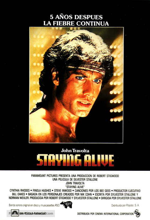 Staying Alive - Spanish Movie Poster