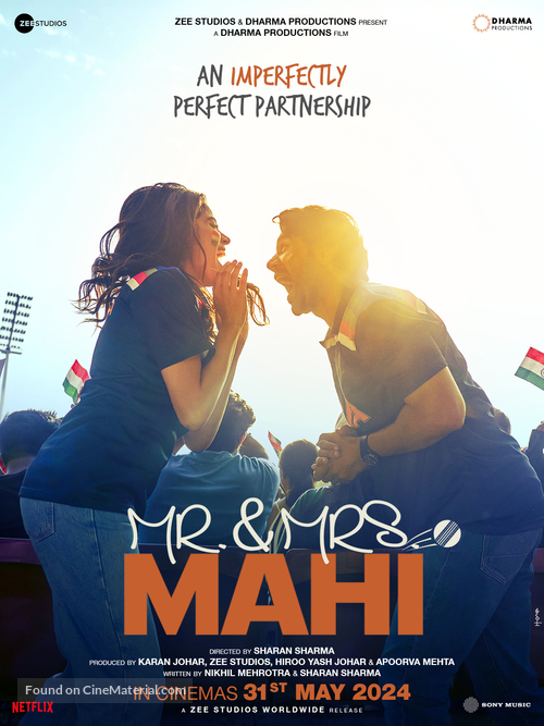 Mr. &amp; Mrs. Mahi - Indian Movie Poster