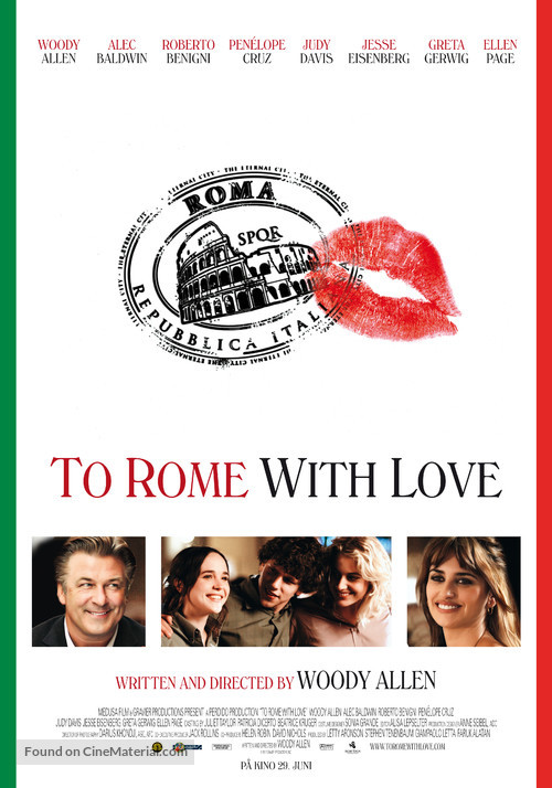 To Rome with Love - Norwegian Movie Poster