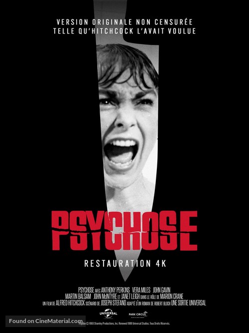 Psycho - French Re-release movie poster