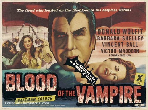 Blood of the Vampire - British Movie Poster
