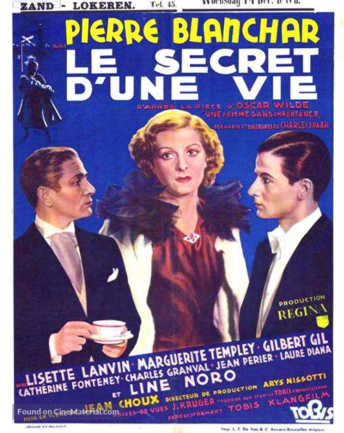 Une femme sans importance - Belgian Movie Poster