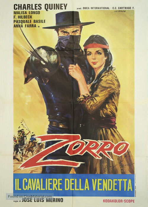 Zorro il cavaliere della vendetta - Italian Movie Poster