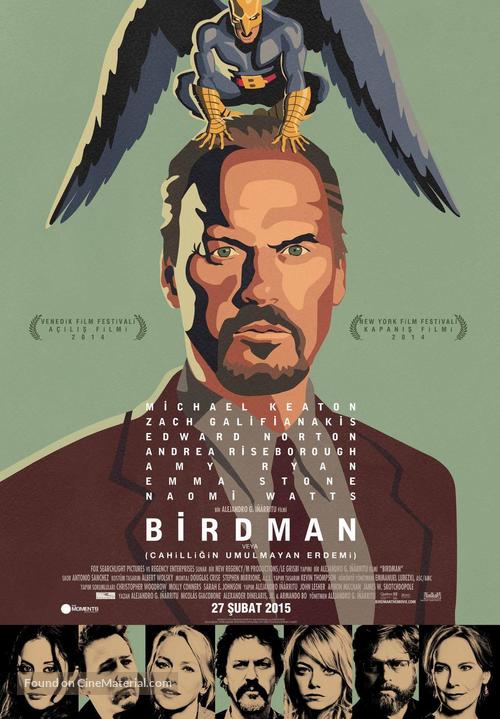 Birdman or (The Unexpected Virtue of Ignorance) - Turkish Movie Poster