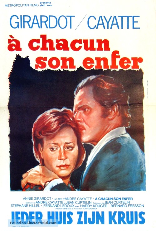 &Agrave; chacun son enfer - Belgian Movie Poster