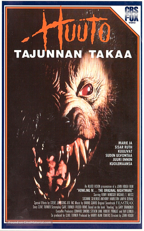 Howling IV: The Original Nightmare - Finnish VHS movie cover
