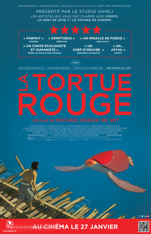 La tortue rouge - Canadian Movie Poster