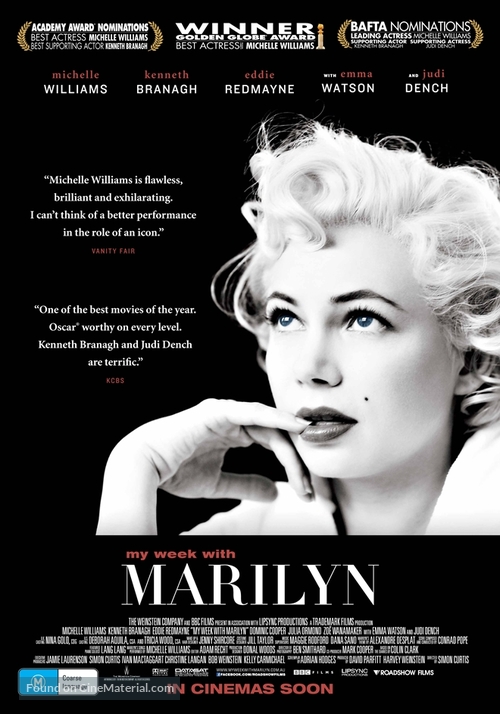 My Week with Marilyn - Australian Movie Poster