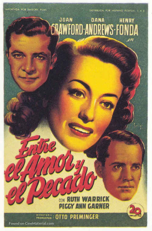 Daisy Kenyon - Spanish Movie Poster