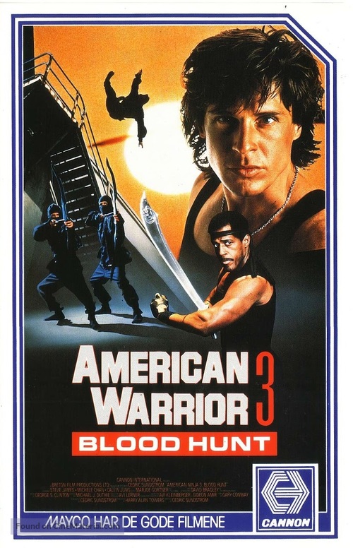 American Ninja 3: Blood Hunt - Norwegian VHS movie cover