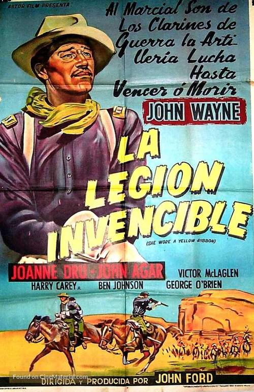 She Wore a Yellow Ribbon - Argentinian Movie Poster