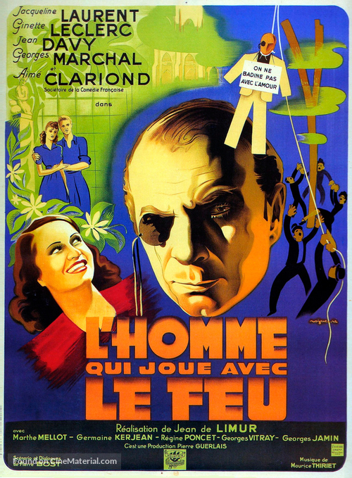 L&#039;homme qui joue avec le feu - French Movie Poster