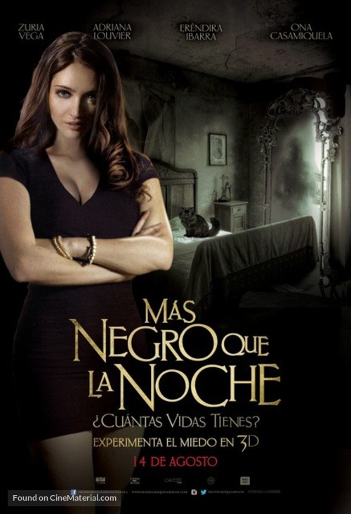 M&aacute;s negro que la noche - Mexican Movie Poster