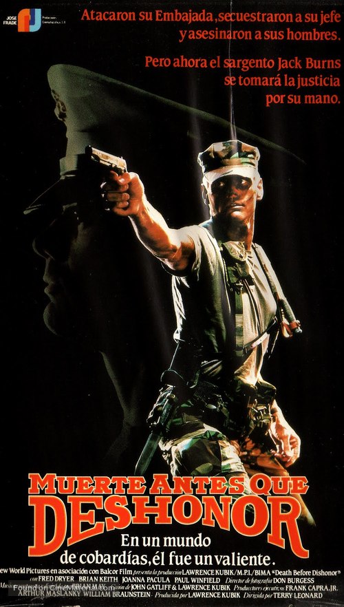 Death Before Dishonor - Spanish VHS movie cover