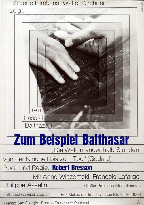 Au hasard Balthazar - German Movie Poster