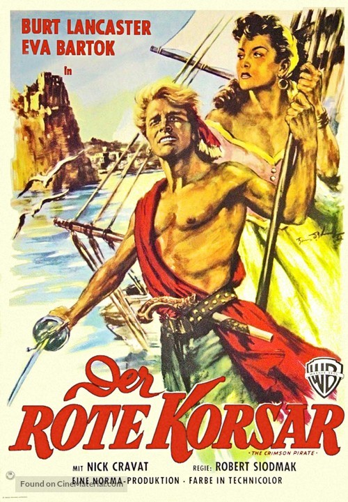 The Crimson Pirate - German Movie Poster