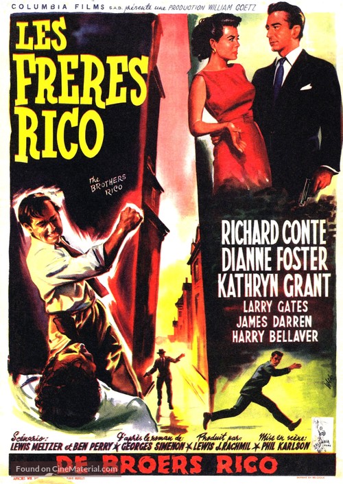 The Brothers Rico - Belgian Movie Poster