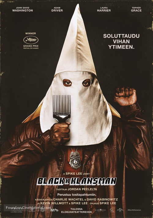 BlacKkKlansman - Finnish Movie Poster