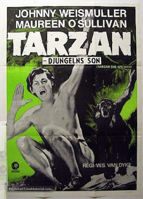 Tarzan the Ape Man (1932) Swedish movie poster