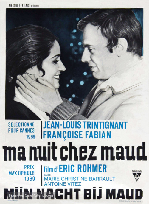 Ma nuit chez Maud - Belgian Movie Poster