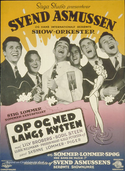 Op og ned langs kysten - Danish Movie Poster