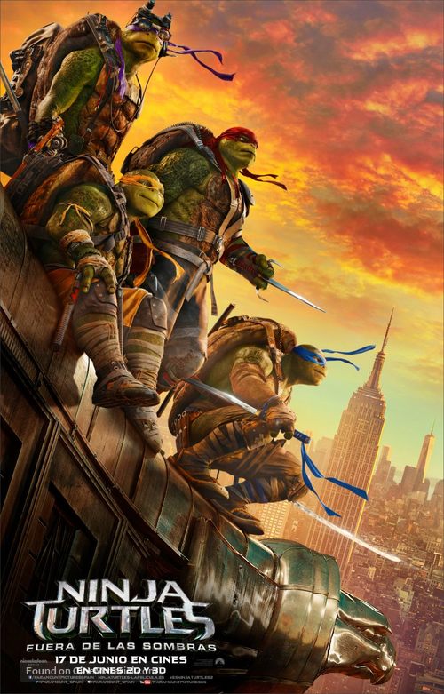 Teenage Mutant Ninja Turtles: Out of the Shadows - Spanish Movie Poster