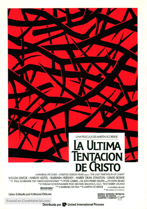 The Last Temptation of Christ - Spanish Movie Poster
