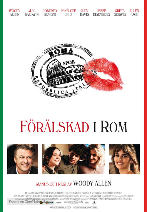 To Rome with Love - Swedish Movie Poster