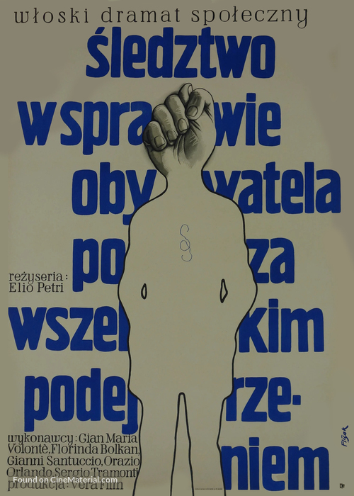 Indagine su un cittadino al di sopra di ogni sospetto - Polish Movie Poster