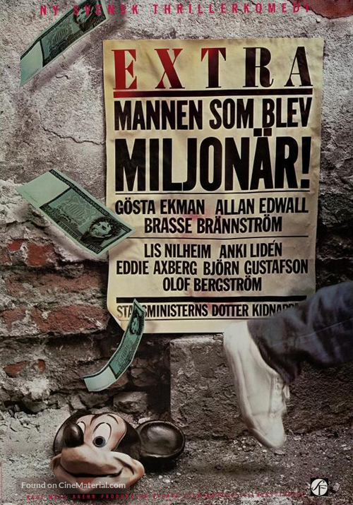 Mannen som blev miljon&auml;r - Swedish Movie Poster