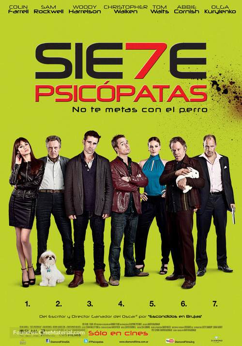 Seven Psychopaths - Argentinian Movie Poster