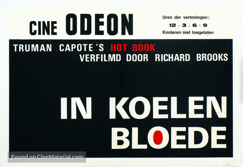 In Cold Blood - Belgian Movie Poster