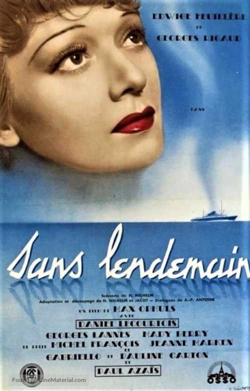 Sans lendemain - French Movie Poster