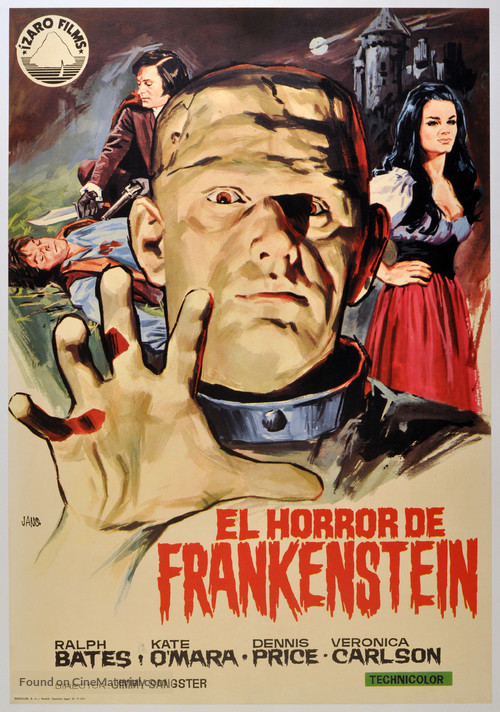 The Horror of Frankenstein - Spanish Movie Poster