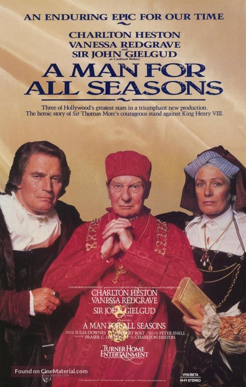 A Man for All Seasons - VHS movie cover