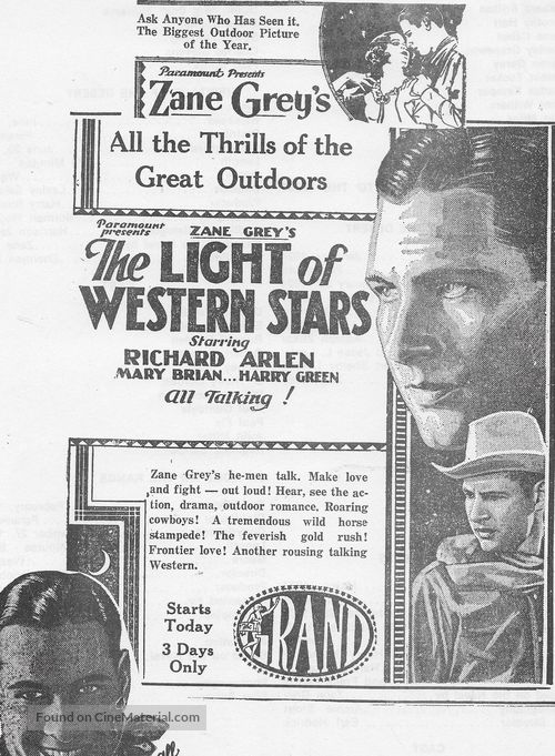 The Light of Western Stars - poster