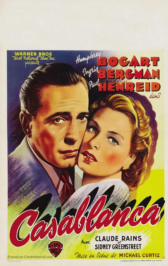 Casablanca - Belgian Movie Poster