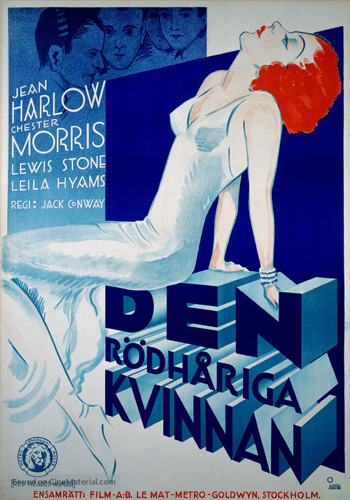 Red-Headed Woman - Swedish Movie Poster