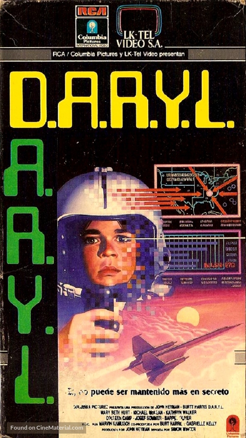 D.A.R.Y.L. - Argentinian VHS movie cover