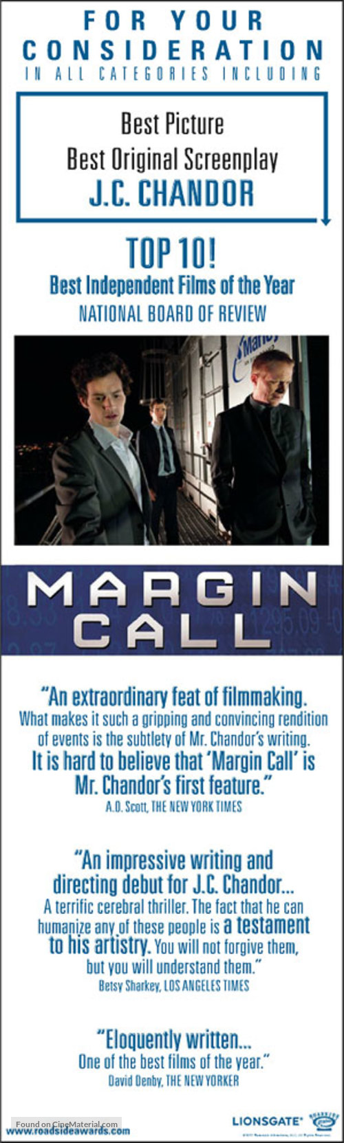 Margin Call - For your consideration movie poster