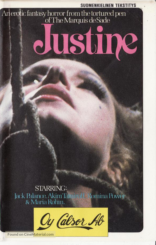 Marquis de Sade: Justine - Finnish VHS movie cover