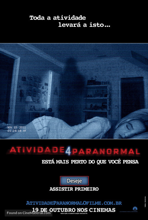 Paranormal Activity 4 - Brazilian Movie Poster