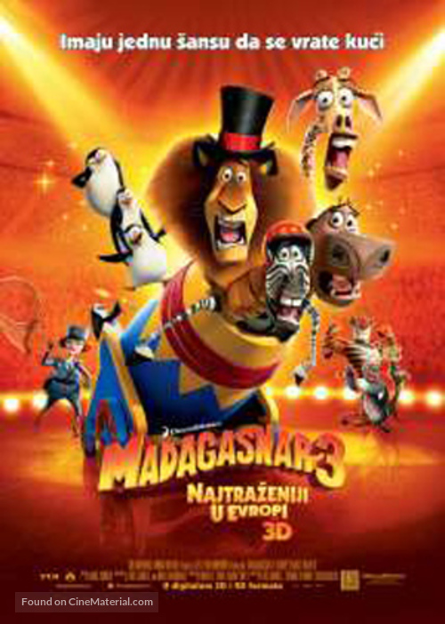 Madagascar 3: Europe&#039;s Most Wanted - Serbian Movie Poster