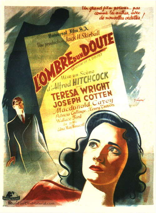 shadow of a doubt original 1943 movie poster