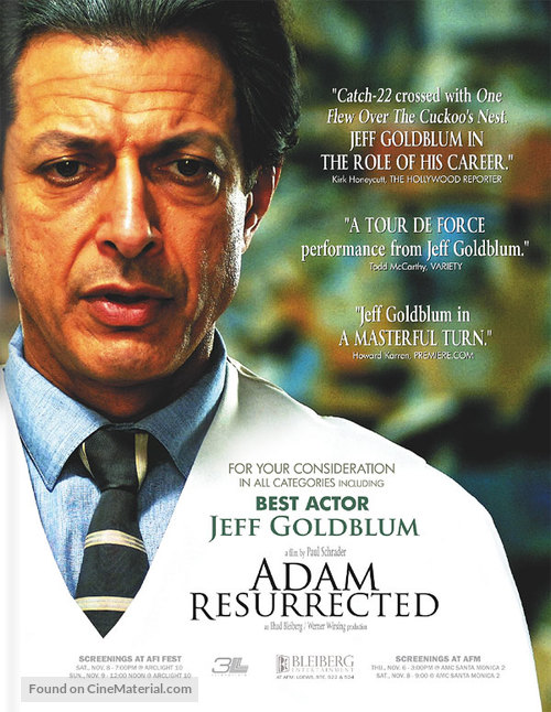 Adam Resurrected - For your consideration movie poster