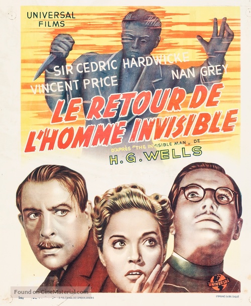 The Invisible Man Returns - Belgian Movie Poster
